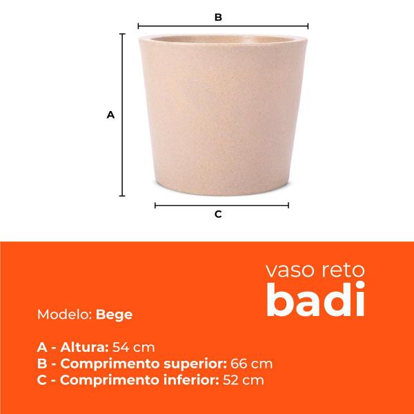 Imagem de Kit 3 Vasos Reto Badi Bege 54 Terrano