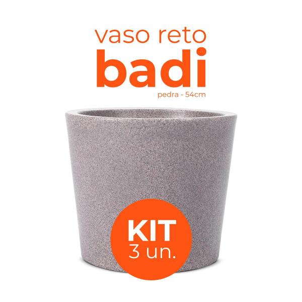 Imagem de Kit 3 Vasos Reto Badi Pedra 54 Terrano