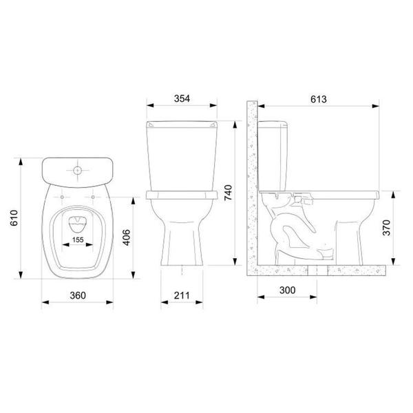 Imagem de Kit 3 Vasos Sanitários com Caixa Acoplada e Assento Like Celite