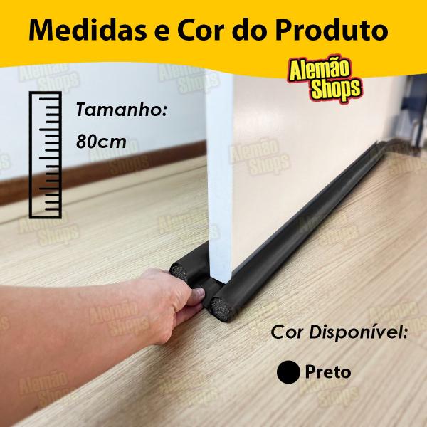 Imagem de Kit 3 Veda Porta Rolinho Ajustável Protetor Impermeável Vedação Porta Duplo Não Entra Bicho Vento Pó