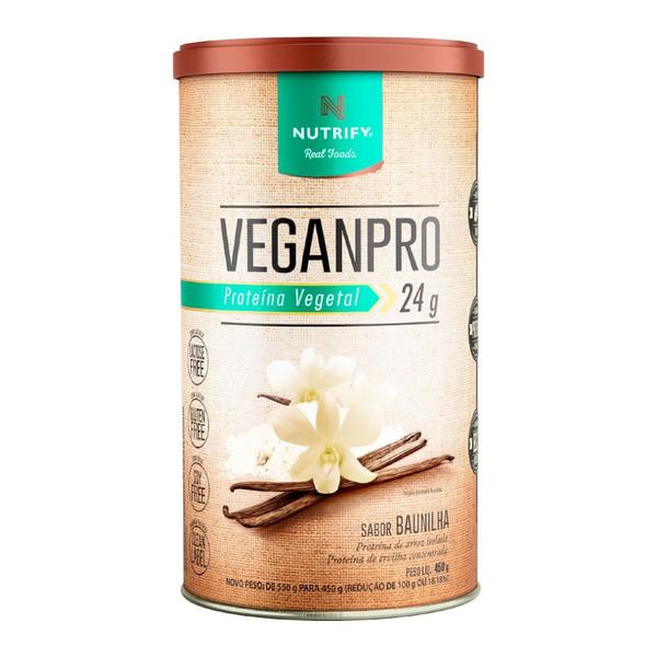 Kit 3 Veganpro Proteína Vegetal Baunilha Nutrify 450g Imagem de Kit 3 Veganpro Proteína Vegetal Baunilha Nutrify 450g