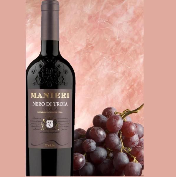 Imagem de Kit 3 Vinho Italiano Manieri Nero Di Troia Puglia Igt 750Ml