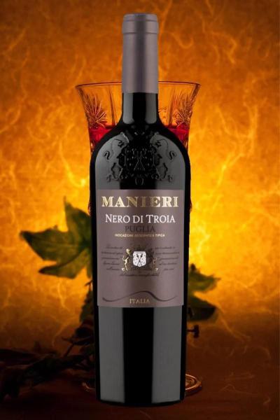 Imagem de Kit 3 Vinho Italiano Manieri Nero Di Troia Puglia Igt 750Ml