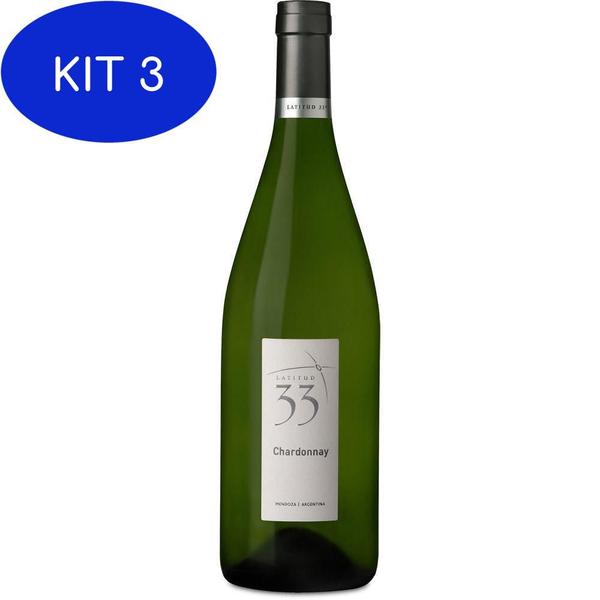 Imagem de Kit 3 Vinho Latitud 33 Chardonnay 750ml