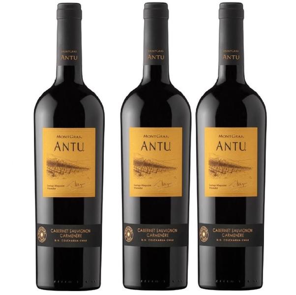 Imagem de Kit 3 Vinho Montgras Antu Cabernet Sauvignon E Carmenére Tt