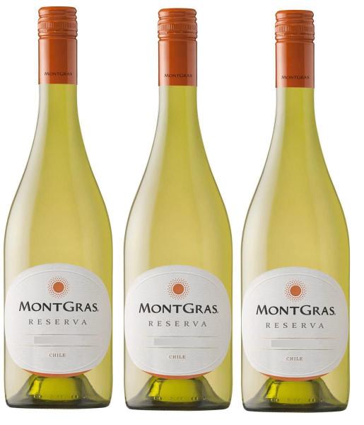 Kit 3 Vinho Reserva Montgras Sauvignon Blanc Chile 2016 750M Imagem de Kit 3 Vinho Reserva Montgras Sauvignon Blanc Chile 2016 750M