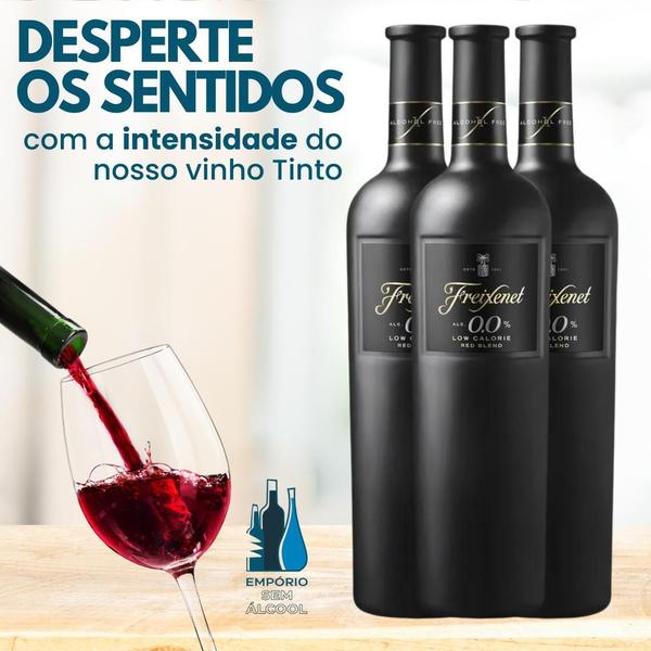 Imagem de Kit 3 Vinho Sem Álcool Freixenet Tinto 0,0% 750mL Alemanha