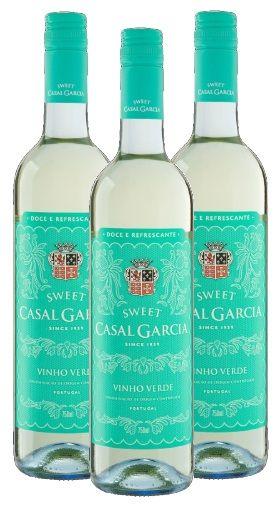 Imagem de kit 3 VINHO VERDE PORTUGUÊS BRANCO CASAL GARCIA SWEET 750ML