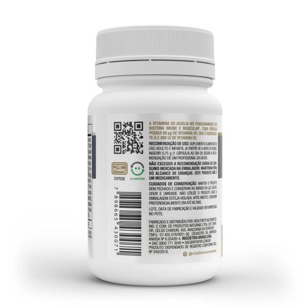 Kit 3 Vita D3 Vitamina D 60 Cápsulas Vitafor Imagem de Kit 3 Vita D3 Vitamina D 60 Cápsulas Vitafor