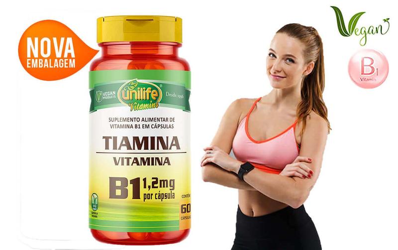 Imagem de Kit 3 vitamina b1 tiamina 60 caps de 500 mg unilife