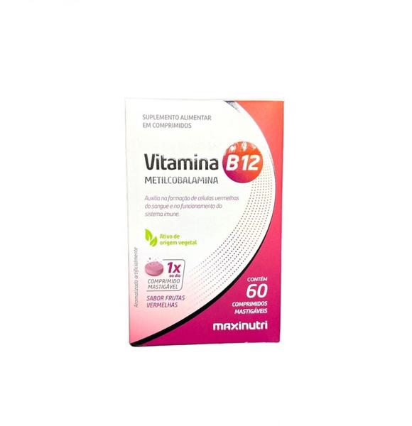 Imagem de Kit 3 Vitamina B12 Comprimidos Mastigáveis (60 comp) - MaxiNutri