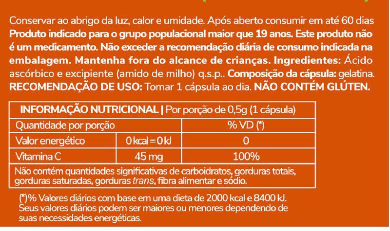 Imagem de Kit 3 Vitamina C ácido ascórbico-60cps- Aumenta imunidade