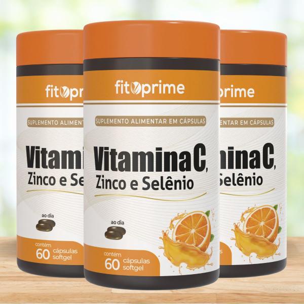 Imagem de Kit 3 Vitamina C Zinco e Selênio 1000mg 60 cápsulas Fitoprime