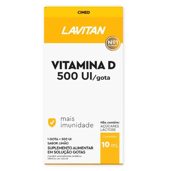 Imagem de Kit 3 Vitamina D Lavitan Gotas 500UI Sabor Limão 10Ml- Cimed