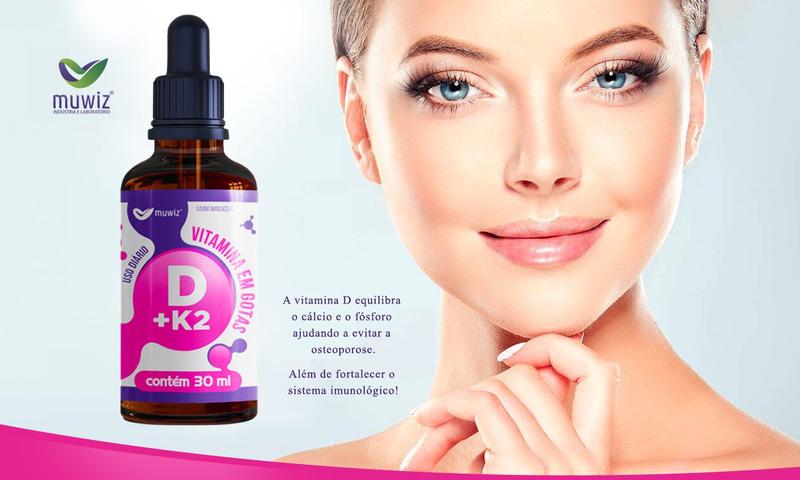 Imagem de Kit 3 vitamina d + vitamina k2 gotas sabor maracujá muwiz