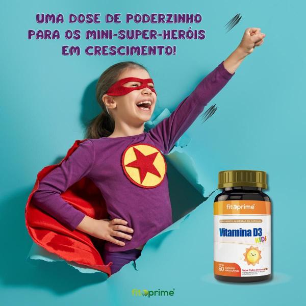 Imagem de Kit 3 Vitamina D3 Kids Sabor Frutas Silvestres 60 Cápsulas Mastigável Fitoprime