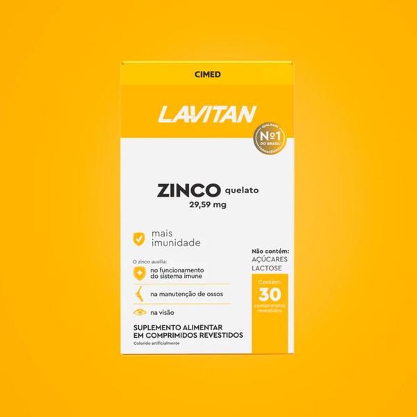 Imagem de Kit 3 Vitamina Lavitan Zinco Quelato Imunidade 30Cpr - Cimed