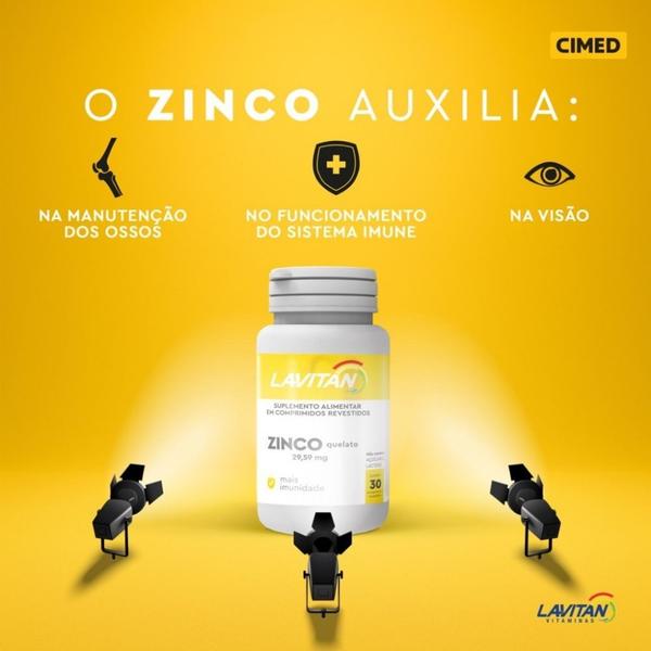 Imagem de Kit 3 Vitamina Lavitan Zinco Quelato Imunidade 30Cpr - Cimed