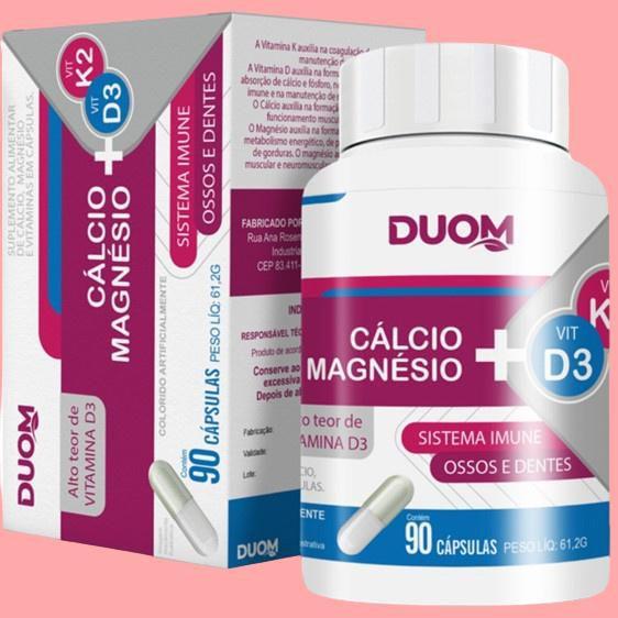 Imagem de Kit 3 Vitamina Suplemento Cálcio Mg K2 D3 90 Cps - Duom