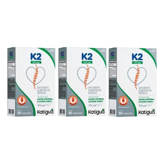 Imagem de Kit 3 Vitaminas K2 120mg 100% Idr  30Capsulas - Katigua