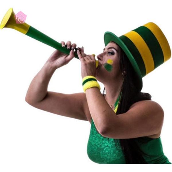 Imagem de KIT 3 Vuvuzela + 1 Capa Retrovisor Bandeira BR Copa Do Mundo