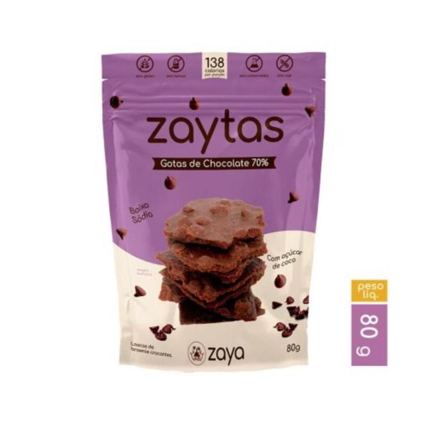 Kit 3 Zaytas Gotas De Chocolate 70% Lascas Brownie S/ Gluten 85g - Zaya Imagem de Kit 3 Zaytas Gotas De Chocolate 70% Lascas Brownie S/ Gluten 85g