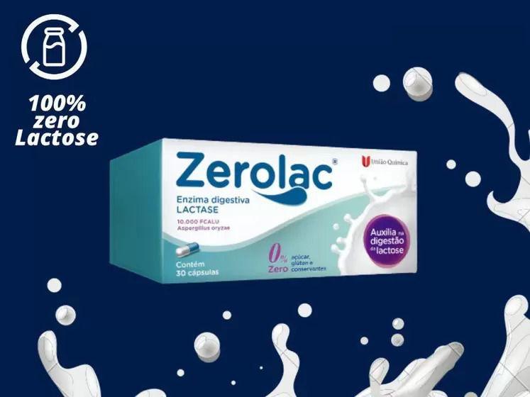 Imagem de Kit 3 Zerolac Enzima Lactase 10.000 30 Caps Zero Açúcar