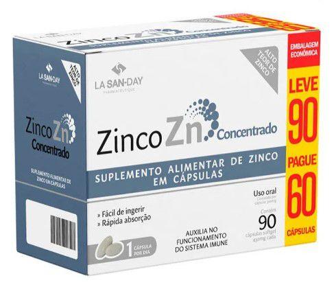 Imagem de Kit 3 Zinco Zn Concentrado 90 Cápsulas - La San Day