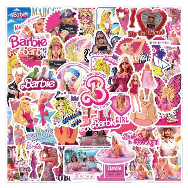 Imagem de Kit 30 Adesivos Sticker Barbie Ken Rosa Pink Princesa Prova D'água