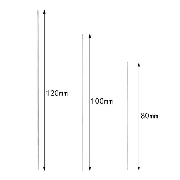 Imagem de Kit 30 Agulhas Finas Longas Costura Tapeceiro 3 Tamanhos Aço