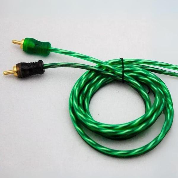 Imagem de Kit 30 Cabo Rca 1 Metro Technoise 200P Injetado 4Mm Verde