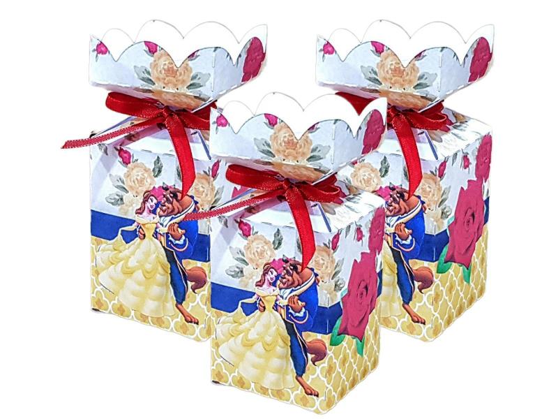 Kit 30 Caixinhas Meia Bala A Bela e a Fera - KIBUNITINHO Imagem de Kit 30 Caixinhas Meia Bala A Bela e a Fera