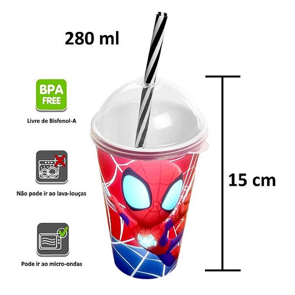 Imagem de Kit 30 Copos 280ml Homem Aranha Spidey Lembrança Aniversário