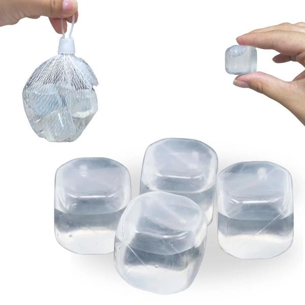 Kit 30 Cubos de Gelo Artificial Reutilizavel em Plastico Quadrado 2,5 Cm X 2,5 Cm Rio Tijucas Imagem de Kit 30 Cubos de Gelo Artificial Reutilizavel em Plastico Quadrado 2,5 Cm X 2,5 Cm Rio Tijucas