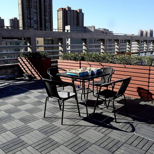 Imagem de KIT 30 DECK MODULAR ANTIDERRAPANTE PLÁSTICO 30x30 PISCINA VARANDA JARDIM SACADA BOX