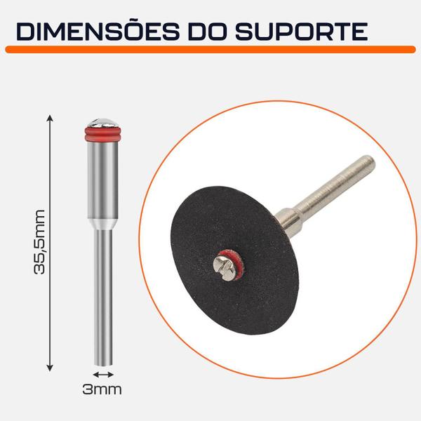 Imagem de Kit 30 Disco De Corte 24Mm 2 Hastes 3Mm Para Micro Retífica