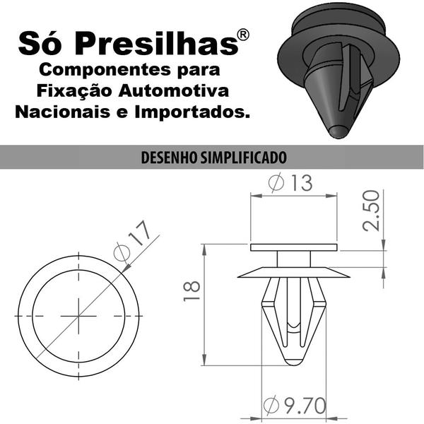 Imagem de Kit 30 Grampos Presilhas Fixação Forro Porta e Retrovisor Corsa Hatch Sedan Joy Maxx Premium SS 2002 2003 2004 2005 2006 2007 2008 2009 2010 2011 2012