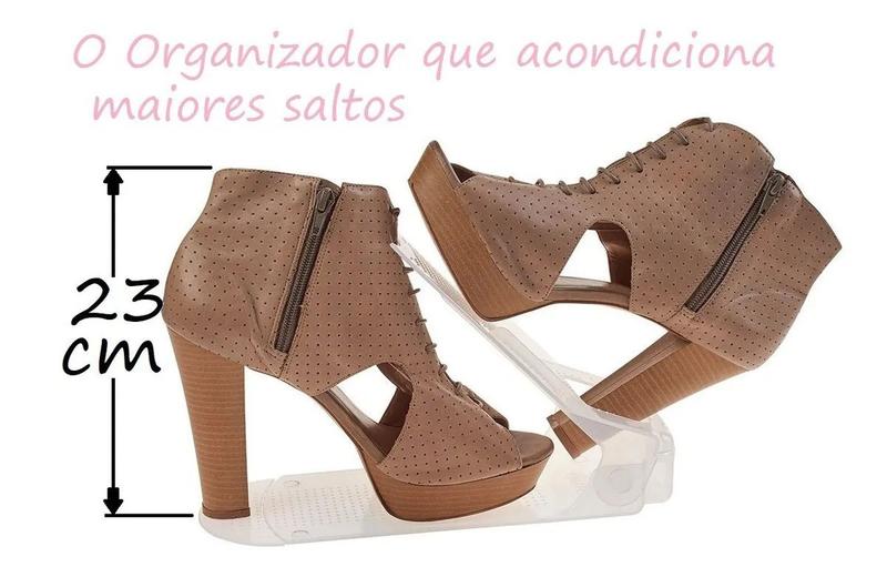 Kit 30 Organizadores de sapato com furo: sapato, saltos e tênis com regulagem de altura - Transparente - Bem Útil Imagem de Kit 30 Organizadores de sapato com furo: sapato, saltos e tênis com regulagem de altura - Transparente