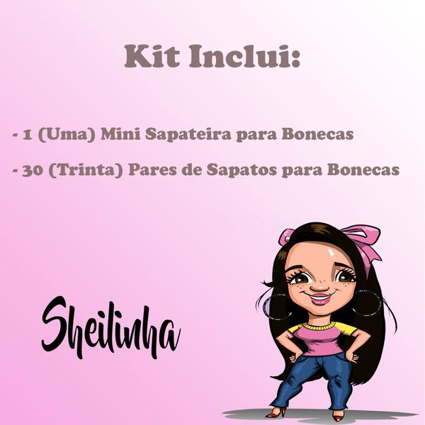 Imagem de Kit 30 Pares de Sapatos Sapatinhos Para Bonecas + Mini Sapateira - Sheilinha Confecção