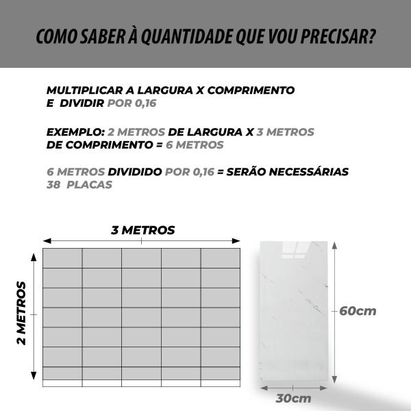 Imagem de Kit 30 Placa Adesiva Parede Painel Mármore Preto 30x60cm Premium