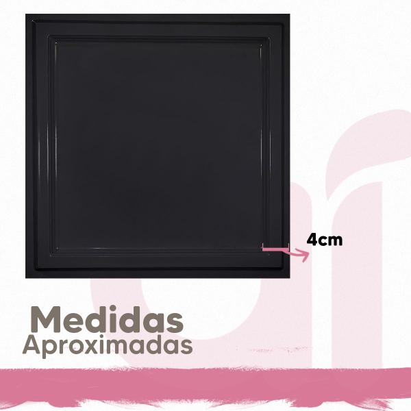 Imagem de Kit 30 Placas Revestimento Preto Auto Relevo Boiserie Decorativo Lavável Quarto Sala 50cm X 50cm