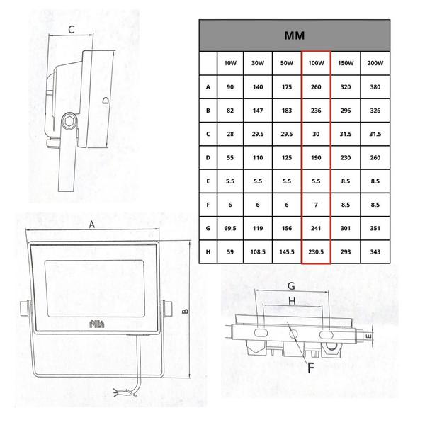 Imagem de Kit 30 Refletores Led Philips Pila 100w Ip65 Holofote 6500k