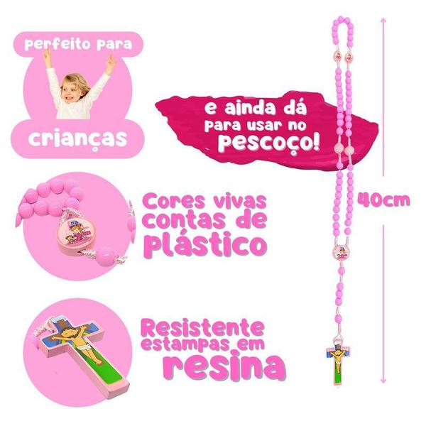 Imagem de Kit 30 Terço Infantil Atacado Colorido Para Crianças Revenda