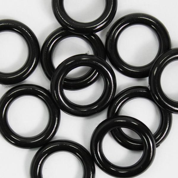 Imagem de Kit 30 Unidades Argolas Plásticas 23mm Preto Para Artesanato Multiuso