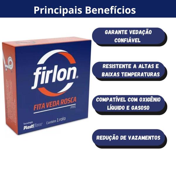 Imagem de Kit 30 unidades - fita veda rosca 18x50 firlon