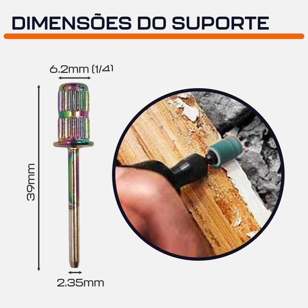 Imagem de Kit 300 Tubo De Lixa 6.4Mm 1/4 Grãos 80 A 240 Micro Retífica