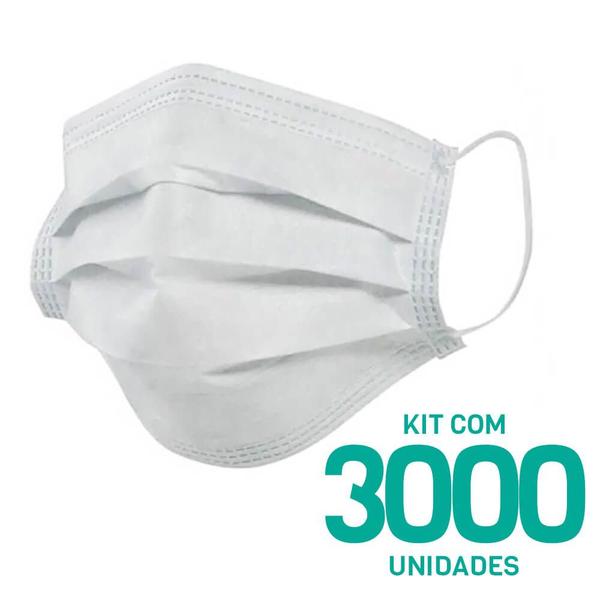 Imagem de Kit 3000 Máscaras Descartáveis Adulto Tripla Camada Cor Branco