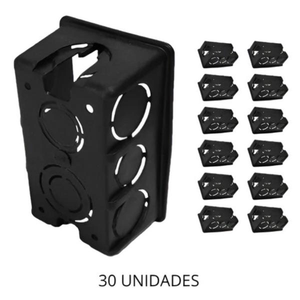 Imagem de Kit 30x Caixa De Luz 4x2 Preta Pvc