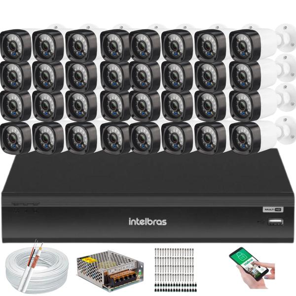 Imagem de Kit 32 Câmeras de Segurança Full Hd 1080p Dvr intelbras Inteligente Imhdx 3132 5mp