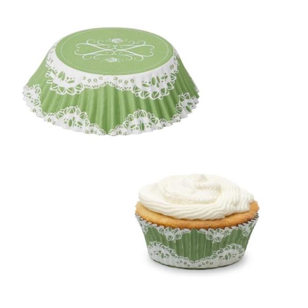 Imagem de Kit 32 Forminhas Para Assar Cupcakes Muffin Verde Fox Run